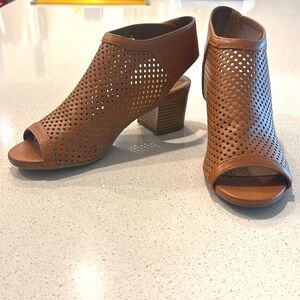 Brown open toed bootie sandals